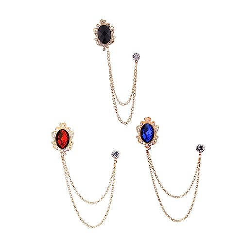 VALICLUD Elegantes Anstecknadel-set – 3-teiliges Anzug-broschen-accessoire Für Herren Mit Kragenkette Stilvolle Krawattennadel Für Herrenanlässe von VALICLUD