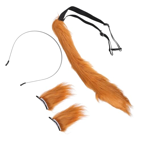 VALICLUD 1 Satz Fuchs -Ohr - -Set Fox Tail Cosplay Plüschschwanz tragen Fuchsohren und - als Kostümzubehör realistisch Plüsch-Kopfbedeckung Tierohren Ohrschmuck von VALICLUD