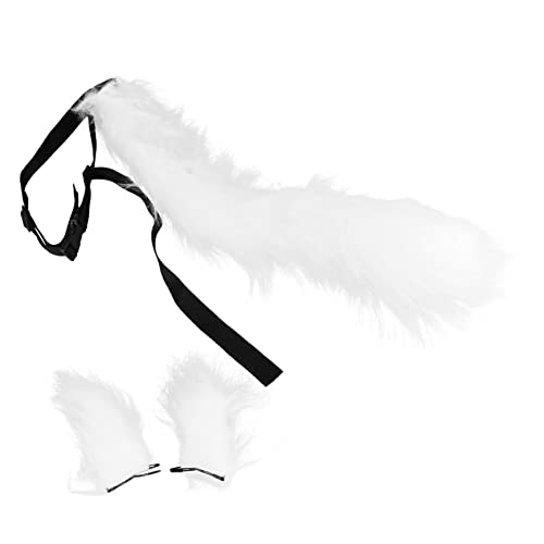 VALICLUD 1 Satz Fuchs -Ohr - -Set Tierschwanz- Tierohren tierische Ohrspange Party Haarnadel Dekorative Haarnadel tierischer Kopfschmuck Ohrschmuck Plüsch Weiß von VALICLUD