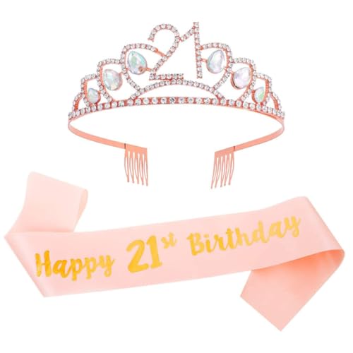 VALICLUD 1 Satz Geburtstagsfeiern mit Schärpe Dekorative Haaraccessoires für Fotos und Festliche Anlässe Roségold Leicht und Bequem von VALICLUD