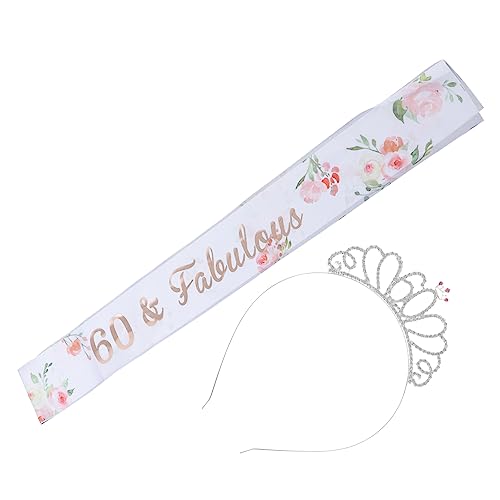 VALICLUD 1 Satz Geburtstagsstirnband Gürtel für Frauen Geburtstagsparty liefert Geburtstagskrone deko zeremonieller Gürtel Geburtstag Schärpe Krone Zinklegierung von VALICLUD