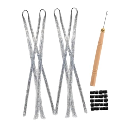 VALICLUD 1 Satz Glitzer Haarsträhnen Kit für Pet Tinsel Extensions Silberne Stränge Häkelnadel Verbindungsringe für Partys und Cosplay Einfach Anzuwenden Weich und Sicher für Haar VALICLUD 1 Satz Glitzer Haarsträhnen Kit für Pet Tinsel Extensions Silberne Stränge Häkelnadel Verbindungsringe für Partys und Cosplay Einfach Anzuwenden Weich und Sicher für Haar von VALICLUD