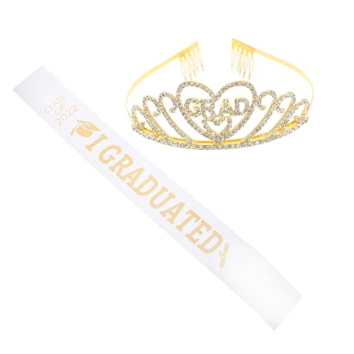 VALICLUD 1satz Abschlusskrone Und Dekorative Schärpe Für Graduierung Glitzerndes Zubehör Für Abschlussfeier Fotorequisiten Für Absolventen von VALICLUD
