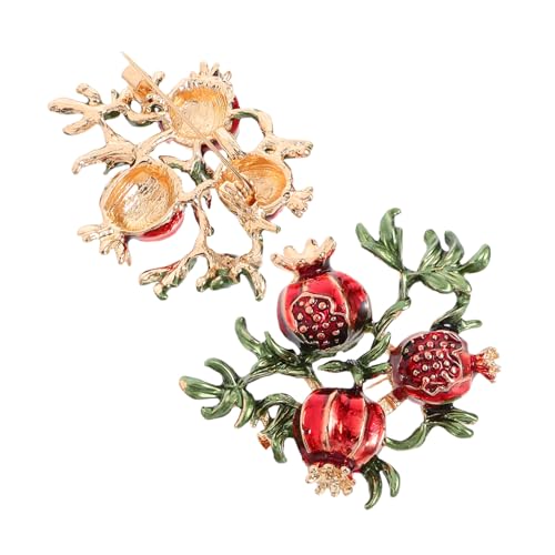 VALICLUD 1 Satz Granatapfel Brosche Für Damen Anstecknadeln Legierung Muttertag Stilvolle Accessoires Für Kleidung Taschen 2 Stücke von VALICLUD