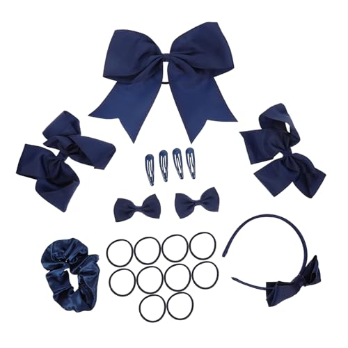 VALICLUD 1 Satz Haarspangen Haarschleifen Für Mädchen Haarzubehör Für Mädchen Haarband Mädchen Haarzubehör Styling Stirnband Geformt Mädchen Haarspange Kinderhaarklammern Polyester Marine von VALICLUD