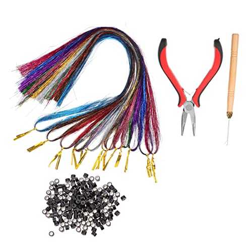 VALICLUD 1 Satz Haarverlängerungs mit Farben Synthetische Strähnen Bügel und Häkelnadel für Partys Cosplay und Tägliches Styling von VALICLUD