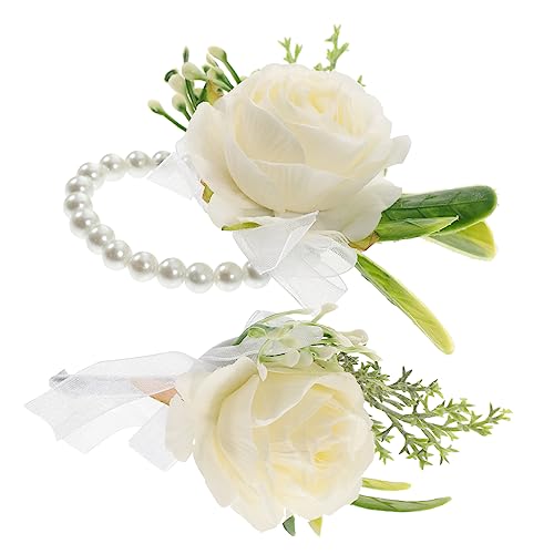 VALICLUD 1 Satz Hand Handgelenk Corsage Handgelenk Corsage Für Abschlussball Brustkorsage Am Handgelenk Der Brautjungfer Braut Armband Dekor Blumendekor Rose Bräutigam Hochzeitsbedarf von VALICLUD