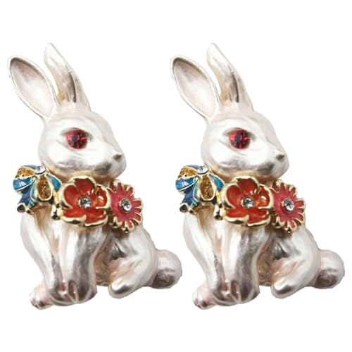 VALICLUD 1 Satz Kaninchen Zubehör Wurf Häschen-heu-futterspender Ratte Designer-brosche Hasenstift Puppe Tiere Hamsterbettwäsche Kaninchen Brosche Liebenswert Metall 2st von VALICLUD