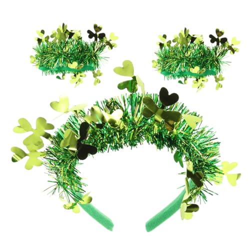 VALICLUD 1satz Grünes Shamrock-stirnband Mit Handgelenk-armbändern Dekoratives Zubehör Für Patrick's Day Feste Und Partys Einzigartiges Design Einfache Kombination Mit Outfits Sicher von VALICLUD