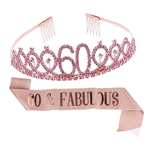 VALICLUD 1 Satz Krone zeremonieller Gürtel Glücklich Geburtstagsschärpe für Tiaras Partyetikettengürtel gotisch Kind Schärpe der Geburtstagskönigin Partykrone Geburtstagskronen Stoff Golden von VALICLUD