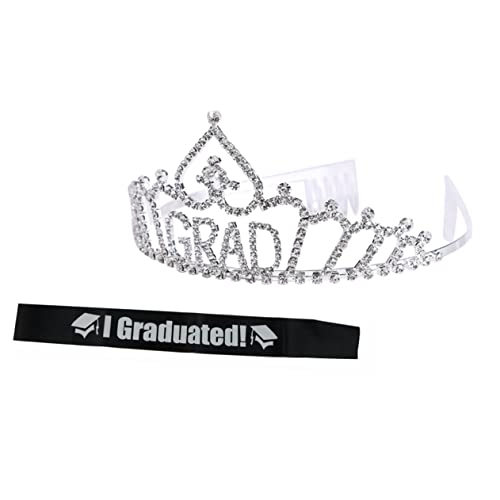 VALICLUD 1 Satz Kronschmuck Mädchenhaare Für Den Abschluss Party Dekorative Schärpe Abschlusskrone Abschluss Liefert Graduierung Mädchen Tiara Abschlusskopfschmuck Legierung von VALICLUD