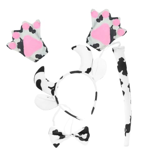 VALICLUD 1 Satz Kuhkopfschmuck Set Cosplay-kuh-requisiten Cosplay -requisite Kuhkostüm Kuh Ohren Party-kostüm-requisite Kuhschwanz Kuhzubehör Cosplay-kuh-kostüm Stirnband Mit Kuhohren Stoff von VALICLUD