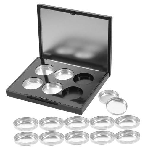 VALICLUD 1 Satz Lidschatten-Box Container Behälter für Lidschatten leere Make-up-Palette mit Gitter Pulver -Fälle leeres etui platte Plastik Schwarz von VALICLUD