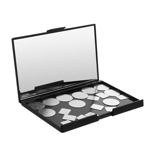 VALICLUD 1 Satz Magnetische Lidschattenpalette mit Spiegel Leere Makeup Box für Lidschatten und Lose Puder DIY Lidschatten Organizer mit Sicherem Magnetverschluss Quadratische und Runde von VALICLUD