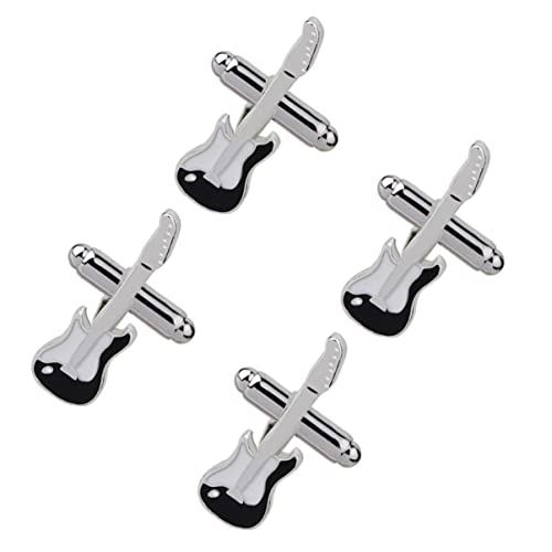 VALICLUD 2paare Manschettenknöpfe Für Herren Mit Gitarrendesign Modische Und Dekorative Hemdknöpfe Stilvolle Kleidungsverschlüsse von VALICLUD