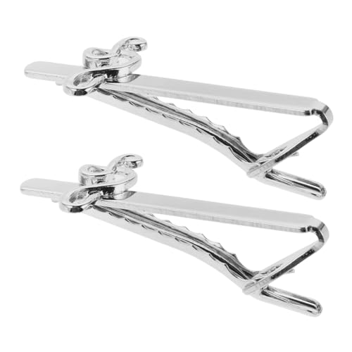 VALICLUD 2stücke Krawattenklammern Mit Musiknoten Aus Elegante Krawattennadel Für Männer Zu Valentinstag Und Vatertag Perfektes Accessoire Für Businesshemden von VALICLUD