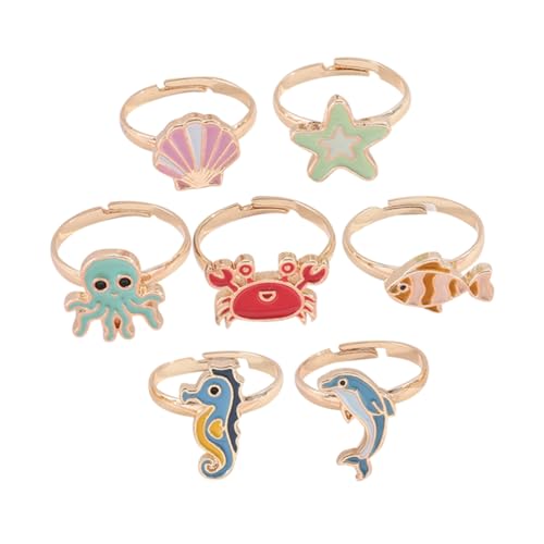 VALICLUD 1 Satz Ring Paar Party Deko Kinderschmuck Set Finger Dekoration Niedliche Ringe -ring-set Goldene Ringe Sterling Cartoon-ring Trendige Fingerringe Legierung 7st VALICLUD 1 Satz Ring Paar Party Deko Kinderschmuck Set Finger Dekoration Niedliche Ringe -ring-set Goldene Ringe Sterling Cartoon-ring Trendige Fingerringe Legierung 7st von VALICLUD