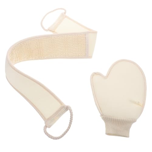 VALICLUD Rückenstreifen Aus Baumwolle Und Leinen Rückenschrubber-set Mit Peelinghandschuhen Für Damen Und Herren Badezubehör Für Tägliche Reinigung Und Massage von VALICLUD