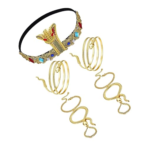 VALICLUD 1 Satz Snake Arm Bangle Ägyptisches Kostüm Haarband mit Armbändern für Halloween und Cosplay Teiliges für Partys und Rollenspiele Leicht und Bequem VALICLUD 1 Satz Snake Arm Bangle Ägyptisches Kostüm Haarband mit Armbändern für Halloween und Cosplay Teiliges für Partys und Rollenspiele Leicht und Bequem von VALICLUD