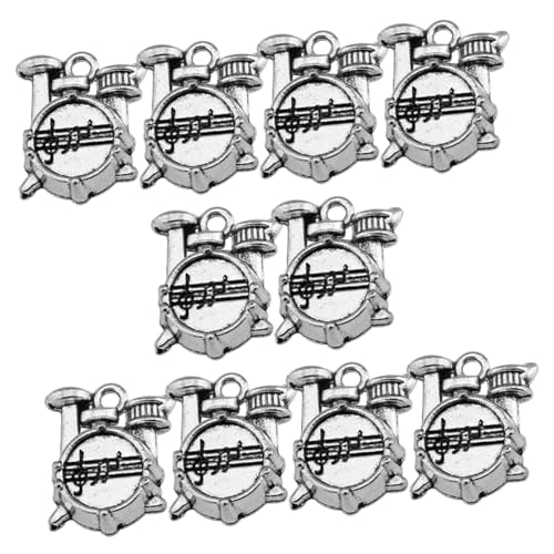 VALICLUD 1 Satz Teiliges Schlagzeug Charms Metall Schmuckanhänger Für Diy Schmuckherstellung Armbänder Schlüsselanhänger Kunsthandwerksprojekte Silberfarben 10 Stück von VALICLUD