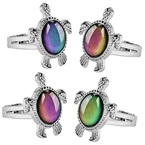 VALICLUD 1 Satz Thermochromer Lustiger Stimmungsring Für Stimmungsring Für Emotionsring Mit Farbwechsel Unisex-stimmungsring Temperaturwechselring Legierung 4 Stück von VALICLUD