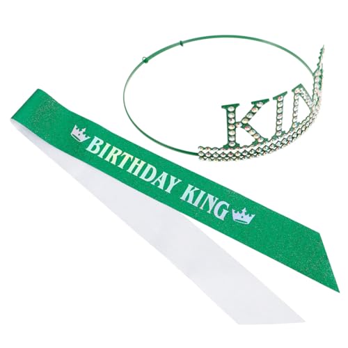 VALICLUD 1 Satz Tiara Geburtstagsschärpe und Krone Geburtstag Haarschmuck Geburtstagsfeier Kopfschmuck funkelnder Kopfschmuck aus Strass Königskronen Stoff Grün VALICLUD 1 Satz Tiara Geburtstagsschärpe und Krone Geburtstag Haarschmuck Geburtstagsfeier Kopfschmuck funkelnder Kopfschmuck aus Strass Königskronen Stoff Grün von VALICLUD