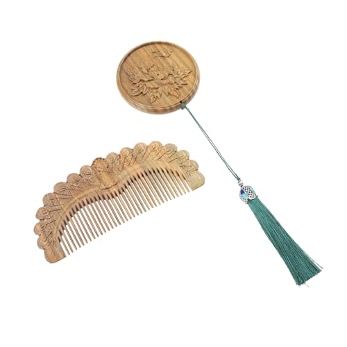 VALICLUD 1 Satz Tragbares Kosmetikspiegel mit Vintage Haarkamm Doppelseitiger Handspiegel im Eleganten Design für Schminken Unterwegs und Professionelle Make Up Künstler von VALICLUD