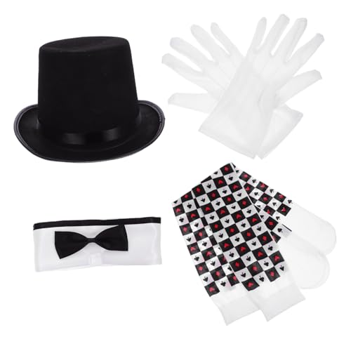 VALICLUD 1satz Magician Cosplay Kostüm Mit Fliege Handschuhen Und Socken Für Partys Geburtstagsfeiern Und Rollenspiele Für Und Stil von VALICLUD
