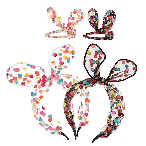 VALICLUD 1satz Bunten Punkte-haarreifen Und Haarspangen Kreative Hasenohren-haaraccessoires Für Ostern Teilig Haarreifen Haarspangen Für Partys Und Festliche Anlässe von VALICLUD