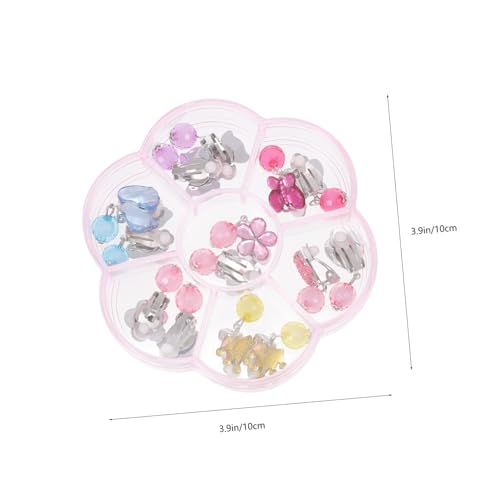 VALICLUD 1 Schachtel Ohrclips Schmuck Mädchen Ohrclips mit Funkelnden Blumen Schmetterlingsmotiven Bunte Ohrringe für Kleine Mädchen Einfach Anzulegen Geschenkbox für Geburtstag und von VALICLUD