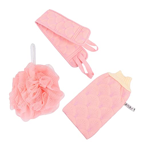VALICLUD 1 Set Badetuch Set Reinigungshandschuhfasern Dusche Lange Peeling Schrubber Pads Gesichtshandschuhe Weiches Damen Badetuch Mit Riemen Handtuch Zum Zurückziehen Handtuch Zum von VALICLUD