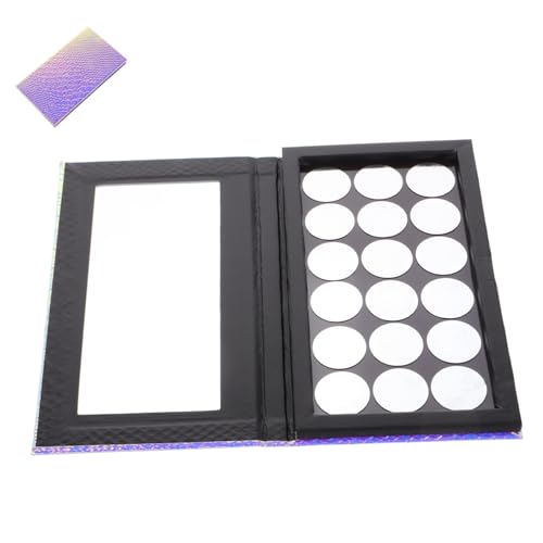 VALICLUD Leere Make Up Palette 18 Fächer Tragbarer Kosmetikbehälter für Lidschatten und Rouge Nachfüllbar Kompakt Selbstgemacht Make Up Kasten mit Spiegel von VALICLUD