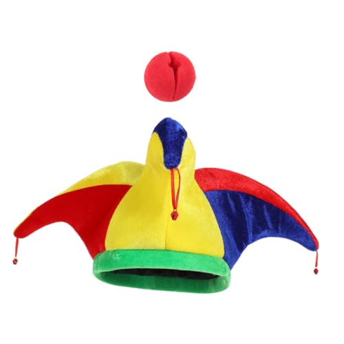 VALICLUD 1satz Clown Kostüm Zubehör Mit Klingeln Lustige Clownmütze Und Schwammnase Für Karneval Fasching Kostümpartys Und Auftritte Vielseitig Einsetzbar von VALICLUD