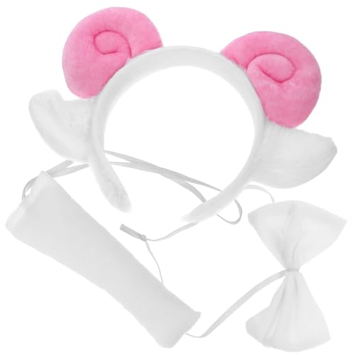 VALICLUD Schafkostüm Satz für Damen Schafohren Stirnband mit Fliege und Tierkostüm Zubehör für Halloween und Cosplay von VALICLUD