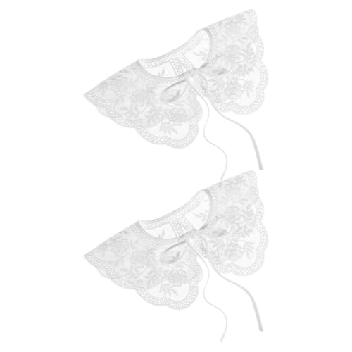 VALICLUD 2stücke Abnehmbarer Falscher Kragen Bestickter Spitzenkragen Für Damen Bequemer Damenkragen Hemdkragen Blusenkragen von VALICLUD