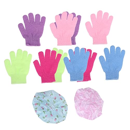VALICLUD 1 Set Handschuhe Und Duschhaube Baden Badezubehör Damen Spitzen Badehaube Badehandschuhe Fünf Finger Duschhandschuhe Schützende Duschmütze Rückenmassagehandschuh VALICLUD 1 Set Handschuhe Und Duschhaube Baden Badezubehör Damen Spitzen Badehaube Badehandschuhe Fünf Finger Duschhandschuhe Schützende Duschmütze Rückenmassagehandschuh von VALICLUD