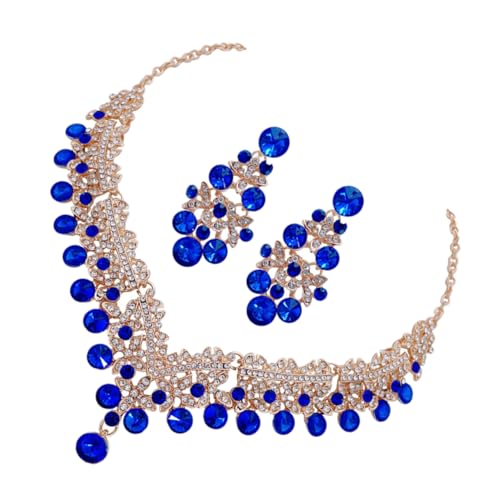 VALICLUD 1 Set Hochzeitsohrringe Marineblaue Perlen Edelsteinkette Groß Königlich Trendig Weibliche Hochzeitskette Partyschmuck Valentinstag Brautjungfern Ohrringe Namensdekor von VALICLUD