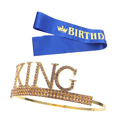VALICLUD 1 Set Krone Zeremonieller Gürtel Nummer Geburtstag Jungen Die Krone Cosplay Krone Abschlussballkönigin Schärpe Und Krone Kronen Kronen Stirnband Abschlussball Party Dekoration von VALICLUD