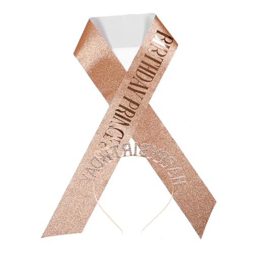VALICLUD Geburtstagsschärpe Und Stirnband Für Frauen Glitzernder Strass-kopfschmuck Geburtstagsdeko Partybevorzugung Aus Metall Und Polyester Einstellbare von VALICLUD