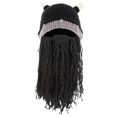 VALICLUD 1 Stück Bärtiger Hut Party-kopfbedeckung Kopfbedeckung Aus Ochsenhorn Cosplay-hut-requisiten Partyhut-requisiten Helm Aus Rinderhorn Dekorationshut Lustiger Wikingerhut Black Garn von VALICLUD