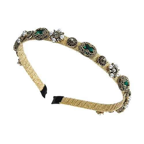 VALICLUD Barock Perlenblumen Haarreif Damen Stirnband Mit Strass Für Besondere Anlässe Stilvoller Kopfschmuck Für Hochzeit Party Freizeit von VALICLUD