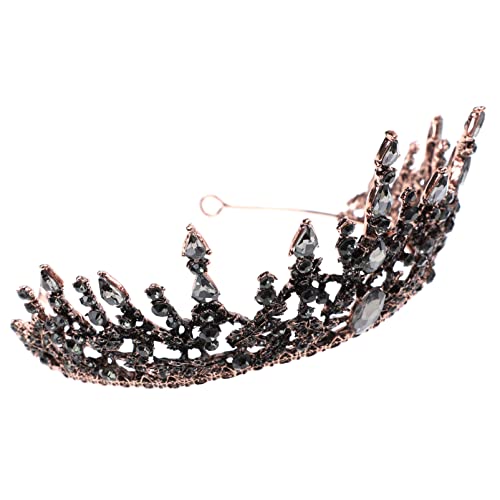 VALICLUD 1 Stück Barocke Retro Tiara für Damen Haarschmuck Krone für Hochzeit Party und Besondere Anlässe Hochwertiges Kopfzierat aus Schwarz von VALICLUD