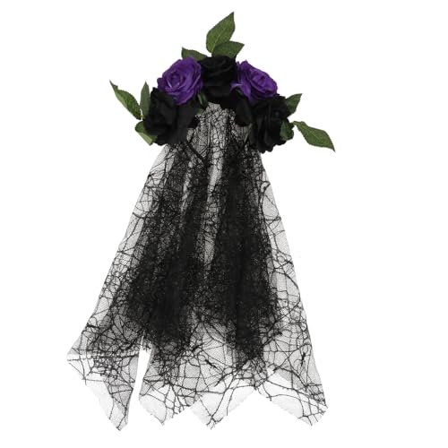 VALICLUD 1 Stück Blumenkopfschmuck bunt 70er Festival-Haar-Accessoires Dienstmädchen haarreifen damen Haarband Dekoratives Stirnband dekorative Stirnbänder für Damen Polyestertuch Schwarz von VALICLUD