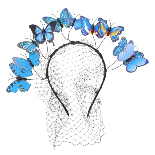 VALICLUD 1 Stück Damen Haarreif mit Schleier und Schmetterlingsdesign Accessoire für Partys und Besondere Anlässe Tragbar und Leicht Passt zu Verschiedenen Outfits Langlebig von VALICLUD