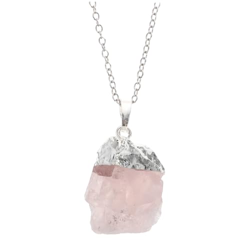 VALICLUD 1 Stück Edelstein Halskette Unregelmäßiger Amethyst Anhänger Heilstein Schmuck für Damen Elegante Halskette Gesundheit Stil für an Familie und von VALICLUD