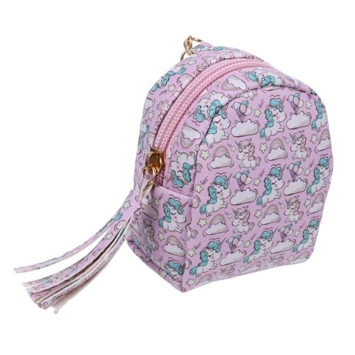 VALICLUD 1stück Mini Cartoon Geldbörse Niedliche Pu-münztasche Für Kabelaufbewahrung Schlüsselanhänger Gestreift Einhorn-Design von VALICLUD