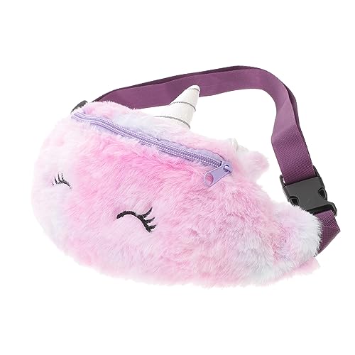 VALICLUD 1 STK Einhorn-gürteltasche Plüsch-Crossbody-geldbörse Flauschige Handtasche Tierische Brusttasche Umh?ngetasche Flauschige Geldb?RSE Weich Violett Mädchen Universal- Umhängetasche von VALICLUD