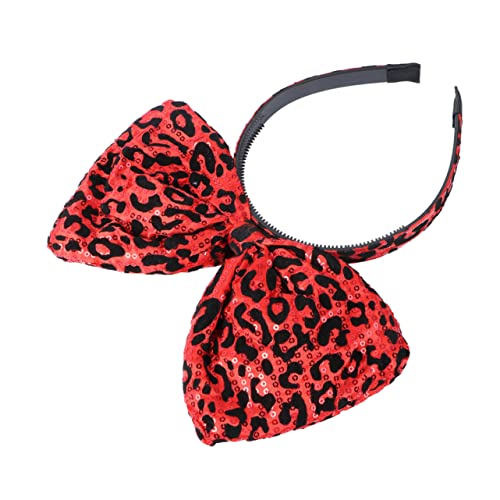 VALICLUD Gothic Haarreif Mit Bowknot Und Leopard Muster Party Kopfschmuck Elastischer Stirnband Für Halloween von VALICLUD