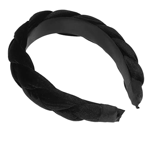 VALICLUD Haarband Damen Schwarz Geflochtener Stirnband Aus Tuch Mode Haarreif Kreative Haar-accessoires Für Frauen Mädchen Mit Exquisiter Verarbeitung von VALICLUD