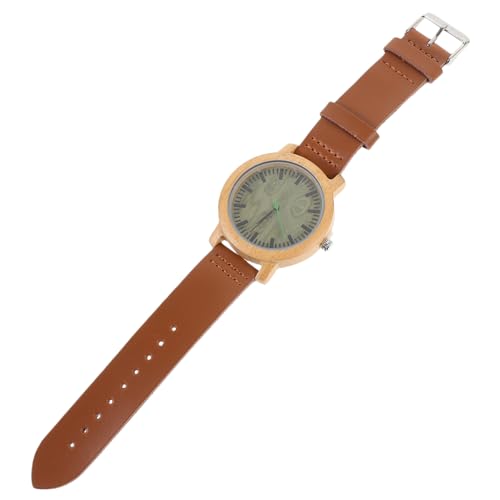 VALICLUD 1stück Vintage Holz-Armbanduhr Mit Lederarmband Für Herren Leichtgewichtige Quarzuhr Verawood Casual Und Elegant Für von VALICLUD